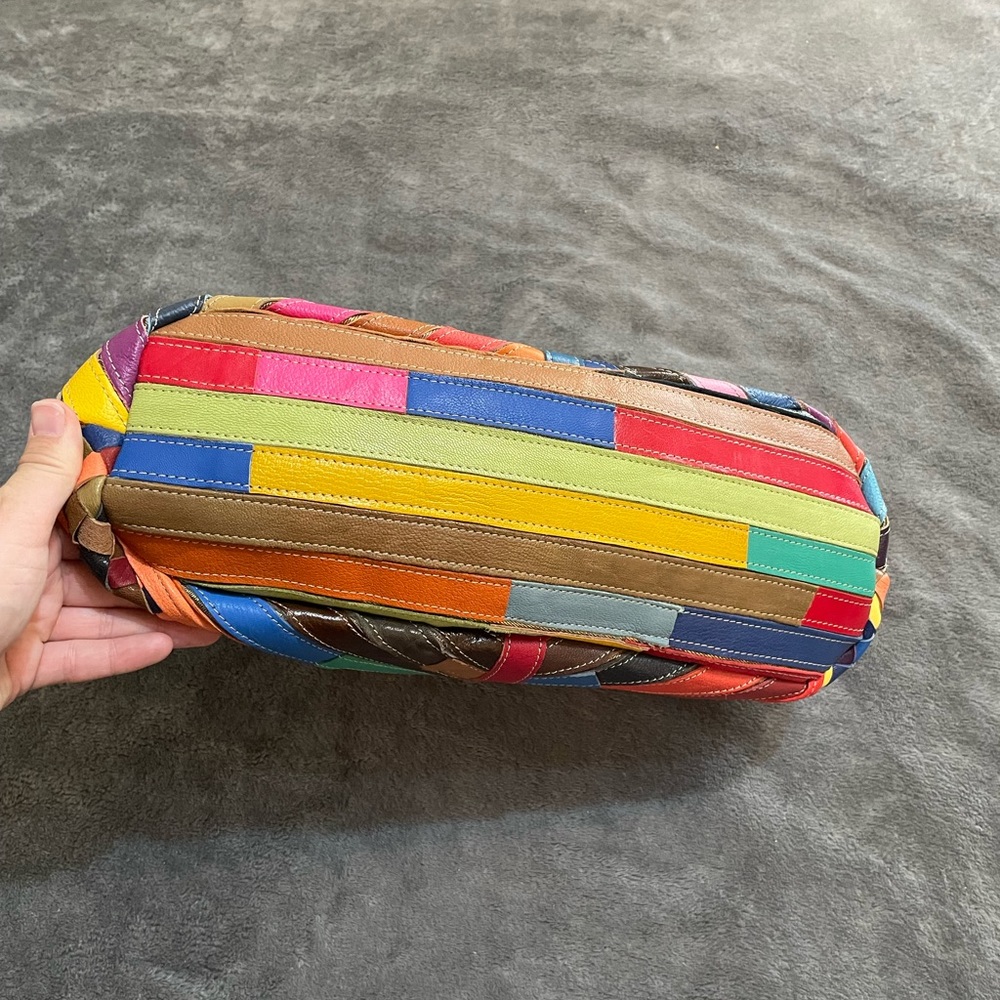 Ameri Leather Shoulder Bag Multi-Colored Purse Ha… - image 6